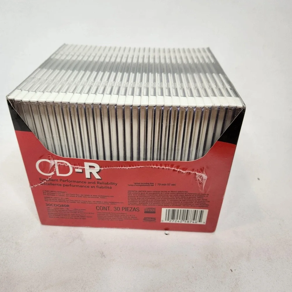 Sony CD-R 30 Pack 700MB 80min 48x Recordable Blank Discs New Sealed Jewel Case